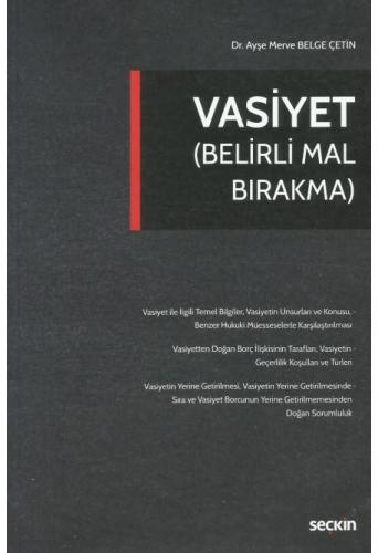 Vasiyet (Belirli Mal Bırakma)