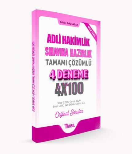 Adli Hakimlik Sınavına Hazırlık Tamamı Çözümlü 4 Deneme