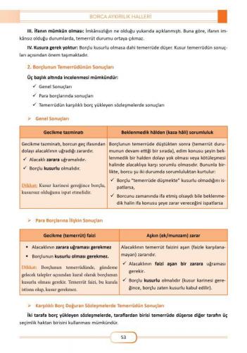 İmtiyaz Borçlar Hukuku Genel Hükümler