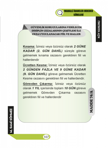SÜRELER ve HAP BİLGİLER -Mahalli İdareler Hukuku